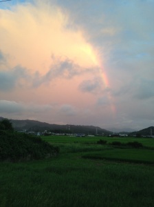 A rainbow over my town in Japan